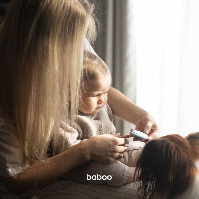 Set ingrijire unghii bebe cu forfecuta si unghiera baboo - albastru, 0 luni + ba12-007