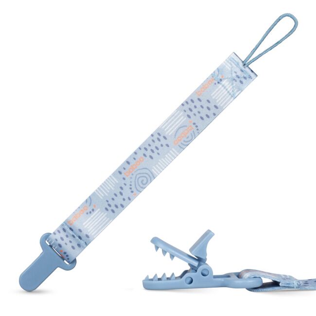 Suport pentru suzeta din material textil bleu baboo , 0 luni+ ba7-012