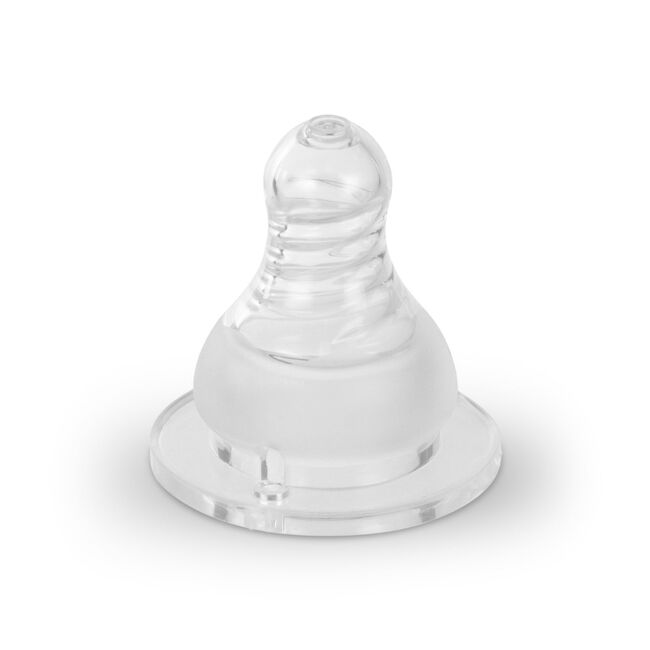 Tetina din silicon baboo - gat stramt, debit rapid, 2 bucati, 6 luni+ ba4-008