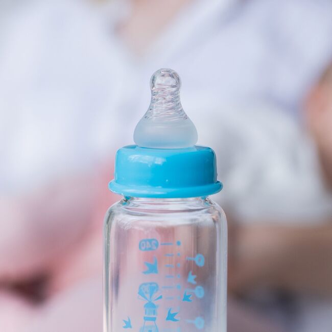 Tetina din silicon baboo - gat stramt, debit rapid, 2 bucati, 6 luni+ ba4-008