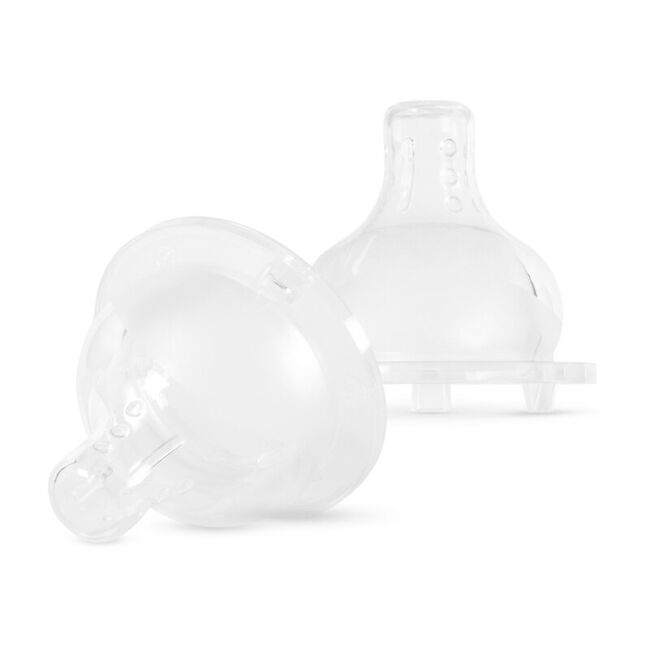 Tetina din silicon premium cu tehnologie anticolici cu 3 valve baboo-gat larg, debit rapid, 2 bucati, 6 luni+ ba4-011