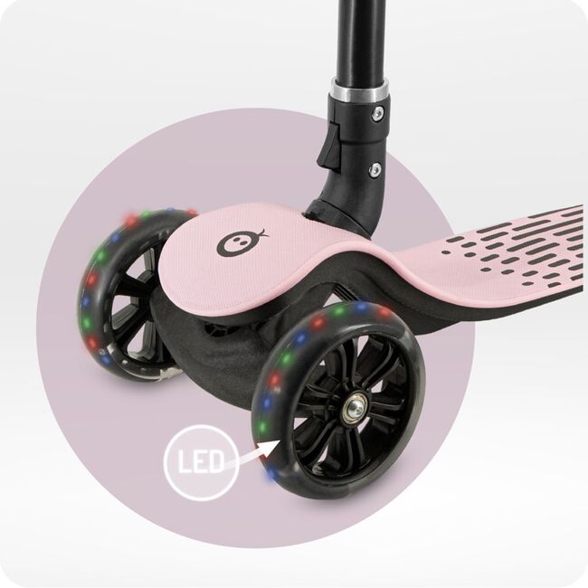 Trotineta pliabila cu roti LED pentru copii, 3 Ani+, MoMi San - Roz KRTHULA00014