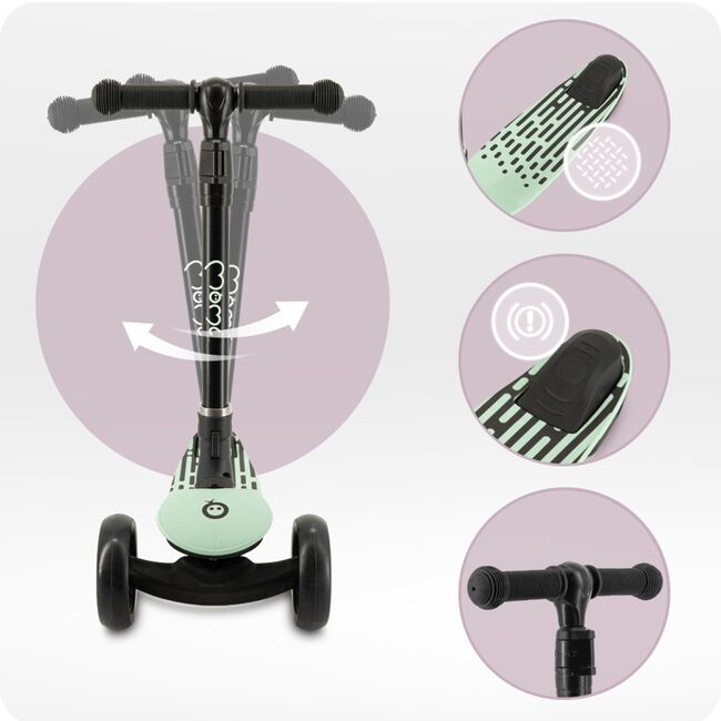 Trotineta pliabila cu roti LED pentru copii, 3 Ani+, MoMi San - Verde KRTHULA00013