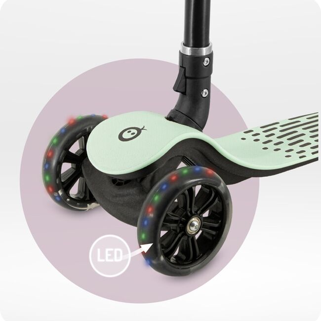 Trotineta pliabila cu roti LED pentru copii, 3 Ani+, MoMi San - Verde KRTHULA00013