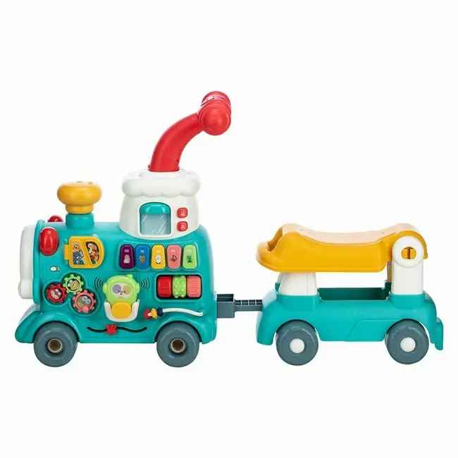 Antemergator 5 in 1 Magic Train, Free2Move, Cu diverse activitati de joaca, Panou Educational, Efecte sonore si luminoase, Green BYN86434