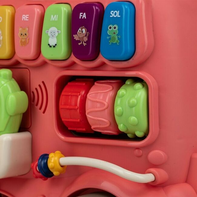 Antemergator 5 in 1 Magic Train, Free2Move, Cu diverse activitati de joaca, Panou Educational, Efecte sonore si luminoase, Pink BYN86441