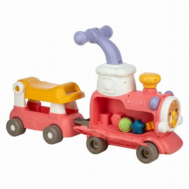 Antemergator 5 in 1 Magic Train, Free2Move, Cu diverse activitati de joaca, Panou Educational, Efecte sonore si luminoase, Pink BYN86441