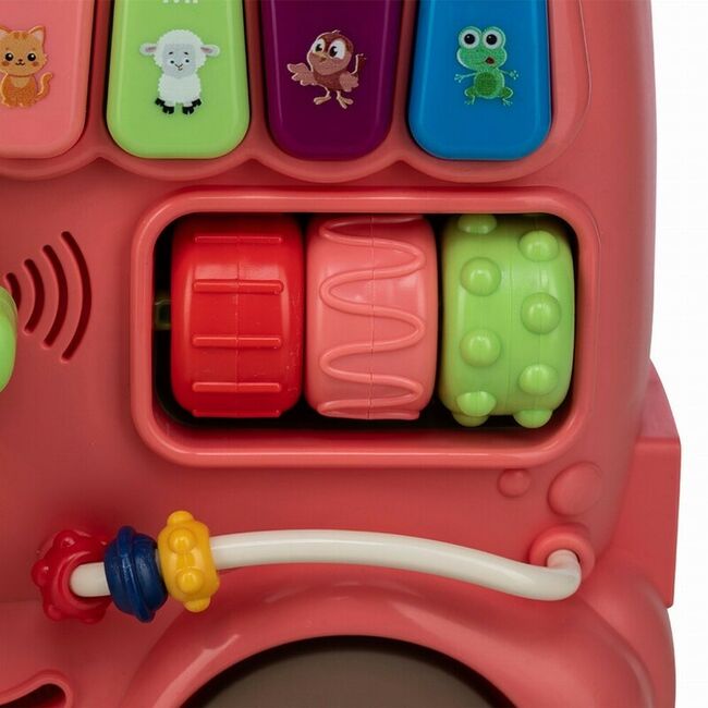 Antemergator 5 in 1 Magic Train, Free2Move, Cu diverse activitati de joaca, Panou Educational, Efecte sonore si luminoase, Pink BYN86441