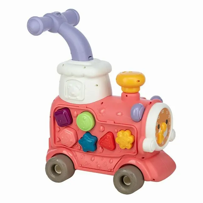 Antemergator 5 in 1 Magic Train, Free2Move, Cu diverse activitati de joaca, Panou Educational, Efecte sonore si luminoase, Pink BYN86441