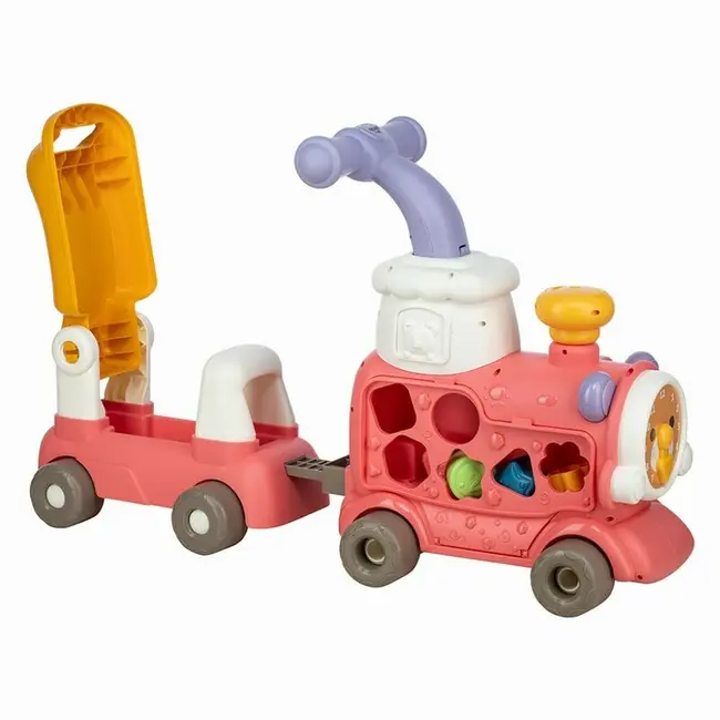 Antemergator 5 in 1 Magic Train, Free2Move, Cu diverse activitati de joaca, Panou Educational, Efecte sonore si luminoase, Pink BYN86441