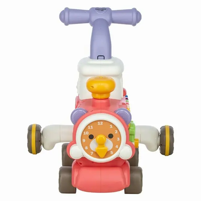 Antemergator 5 in 1 Magic Train, Free2Move, Cu diverse activitati de joaca, Panou Educational, Efecte sonore si luminoase, Pink BYN86441