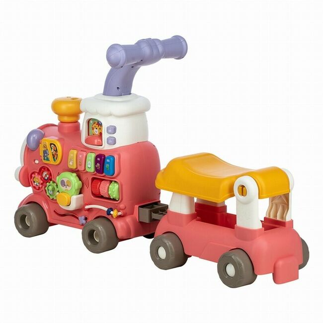 Antemergator 5 in 1 Magic Train, Free2Move, Cu diverse activitati de joaca, Panou Educational, Efecte sonore si luminoase, Pink BYN86441