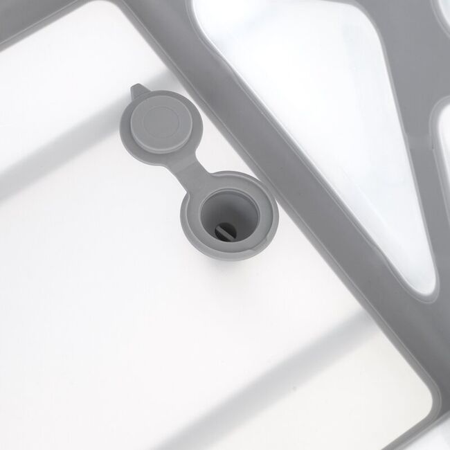 Cadita de baie cu pliere ultra-compacta, Jane, Oasis, Cu doua manere, 68 x 42 x 26 cm, Conform cu standardul european de siguranta EN 17072:2018, Blue BYN8420421090831