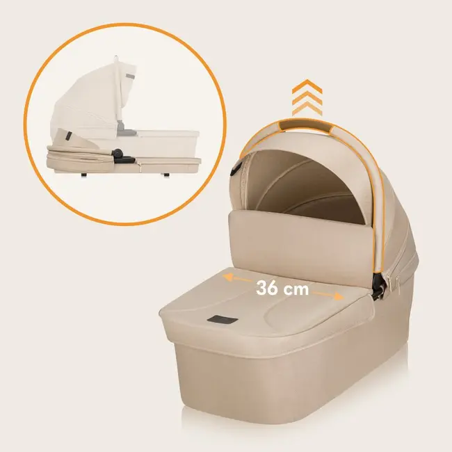 Carucior 2 in 1, Lionelo, Meril, Cu landou si scaun cu dimensiune XL, Reversibil, Cu sistem de ventilatie 3D, Cu accesorii, Pana la 22 kg, De la nastere, Conform cu EN1888-1 EN1888-2, EN1466, Bej BYNLO-MERIL_2IN1_BEIGE_SAND