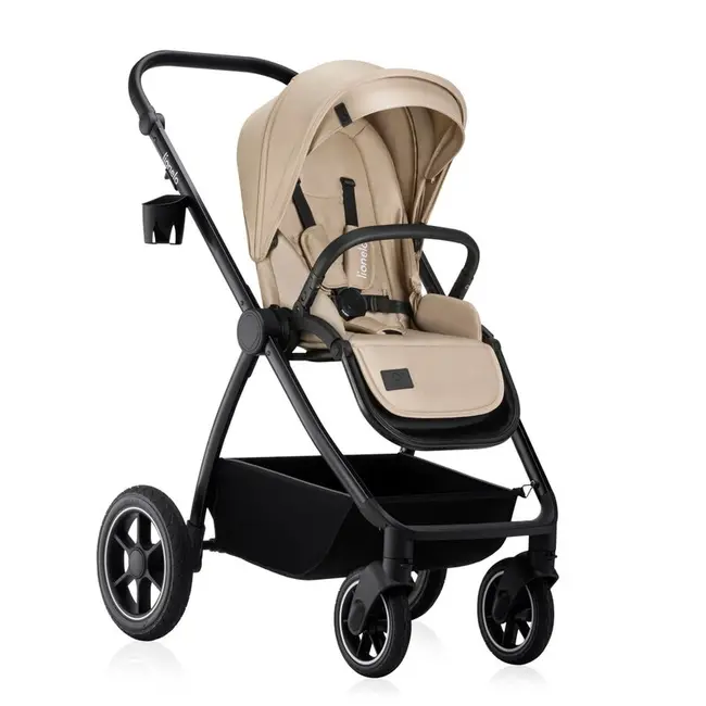 Carucior 2 in 1, Lionelo, Meril, Cu landou si scaun cu dimensiune XL, Reversibil, Cu sistem de ventilatie 3D, Cu accesorii, Pana la 22 kg, De la nastere, Conform cu EN1888-1 EN1888-2, EN1466, Bej BYNLO-MERIL_2IN1_BEIGE_SAND