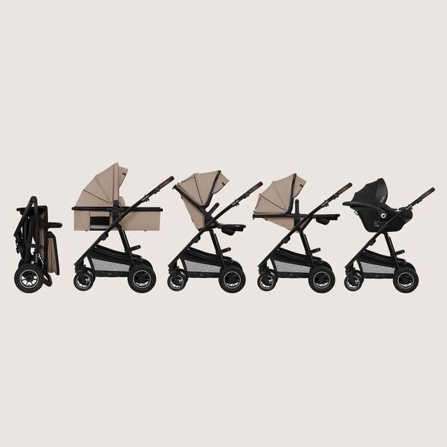 Carucior 3 in 1, Lionelo, Amber, Landou intarit, Scoica auto testata ADAC, Reversibil, Cu accesorii, Geanta parinti, Pana la 22 kg, Bej BYNLO-AMBER_3IN1_BEIGE_SAND