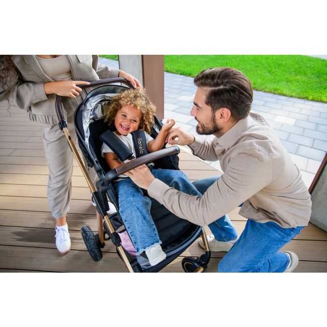 Carucior 3 in 1, Lionelo, Amber, Landou intarit, Scoica auto testata ADAC, Reversibil, Cu accesorii, Geanta parinti, Pana la 22 kg, Bej BYNLO-AMBER_3IN1_BEIGE_SAND