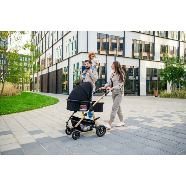 Carucior 3 in 1, Lionelo, Amber, Landou intarit, Scoica auto testata ADAC, Reversibil, Cu accesorii, Geanta parinti, Pana la 22 kg, Bej BYNLO-AMBER_3IN1_BEIGE_SAND