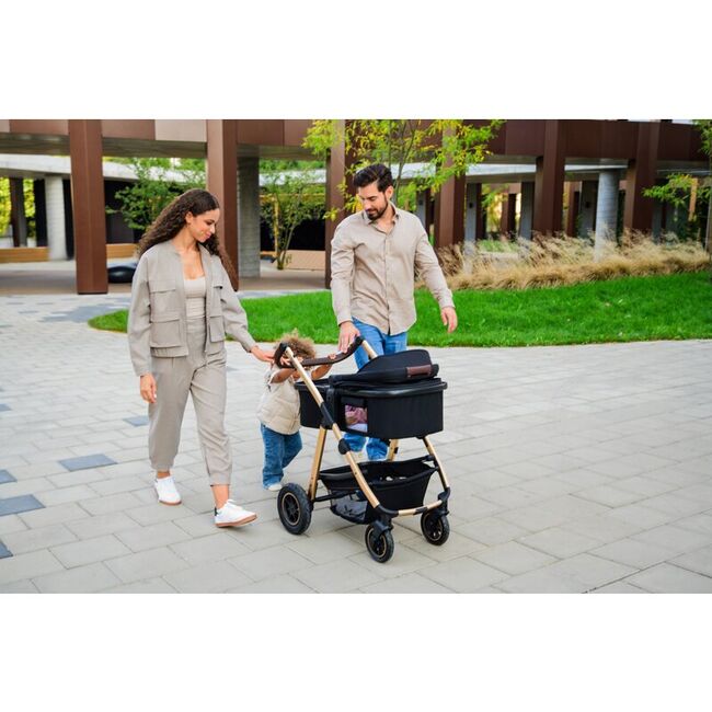 Carucior 3 in 1, Lionelo, Amber, Landou intarit, Scoica auto testata ADAC, Reversibil, Cu accesorii, Geanta parinti, Pana la 22 kg, Bej BYNLO-AMBER_3IN1_BEIGE_SAND