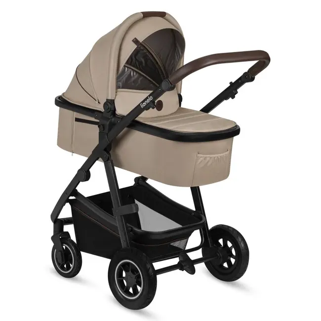 Carucior 3 in 1, Lionelo, Amber, Landou intarit, Scoica auto testata ADAC, Reversibil, Cu accesorii, Geanta parinti, Pana la 22 kg, Bej BYNLO-AMBER_3IN1_BEIGE_SAND