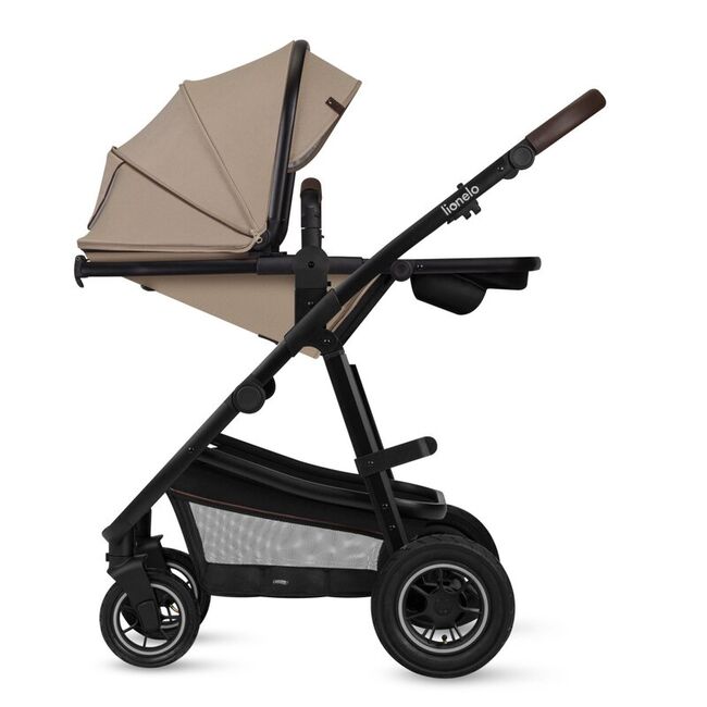 Carucior 3 in 1, Lionelo, Amber, Landou intarit, Scoica auto testata ADAC, Reversibil, Cu accesorii, Geanta parinti, Pana la 22 kg, Bej BYNLO-AMBER_3IN1_BEIGE_SAND