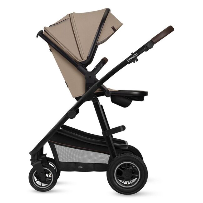 Carucior 3 in 1, Lionelo, Amber, Landou intarit, Scoica auto testata ADAC, Reversibil, Cu accesorii, Geanta parinti, Pana la 22 kg, Bej BYNLO-AMBER_3IN1_BEIGE_SAND