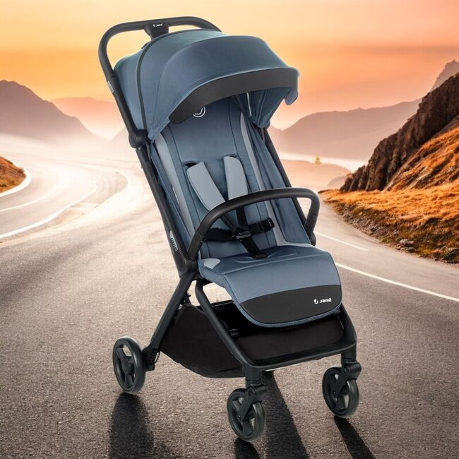 Carucior sport, Jane, Clap, Sistem compact de pliere care permite transportul caruciorului la bordul aeronavei, Cadru din aluminium, De la nastere pana la 26Kg, Conform cu standardul european EN 1888-2:2018+A1:2023, Seal BYN8420421092002