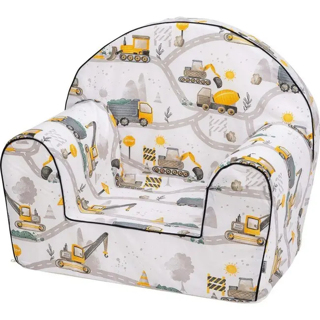 Fotoliu din burete, Bubaba, Builders, Pentru copii, 9 luni-5 ani, Multicolor BYN87936