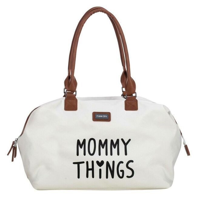 Geanta mamici, FreeON, Mommy things, Spatioasa si practica, Cu multiple buzunare, Include si 2 genti mai mici, Beige BYN86656