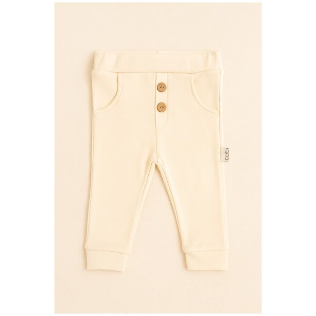 Pantaloni bebelusi din bumbac 100% colbi baby wear crem bbl59