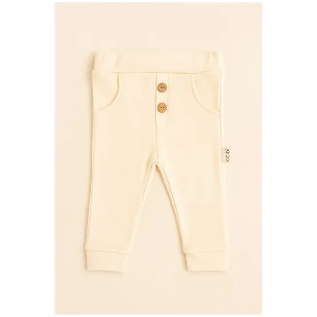 Pantaloni bebelusi din bumbac 100% colbi baby wear crem bbl59