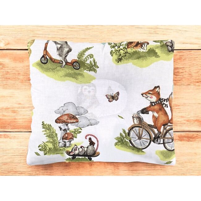 Perna bebelus, Qmini, Profilata, Cu functie anti-soc, Pufoasa, Din bumbac, Material certificate Oeko Tex Standard 100, 23x26 cm, Fox on bikes Natural BYN6426972030618