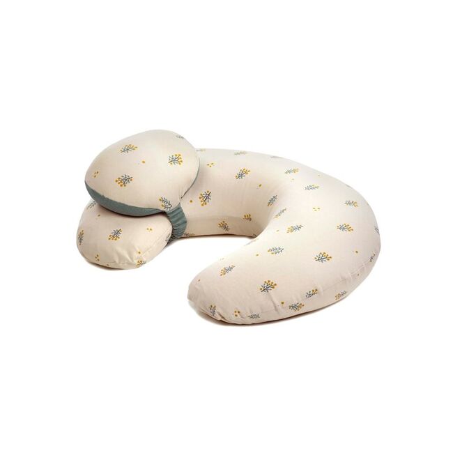 Perna pentru alaptare, Jane, Ergonomica, Cu husa detasabila si lavabila si pernuta suplimentara, Umpluta cu bilute din poliester, Botanic BYN8420421089385