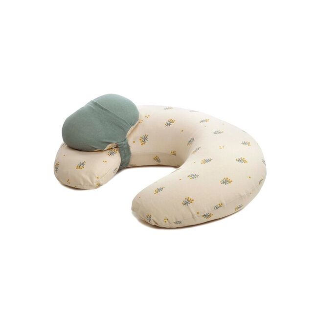 Perna pentru alaptare, Jane, Ergonomica, Cu husa detasabila si lavabila si pernuta suplimentara, Umpluta cu bilute din poliester, Botanic BYN8420421089385