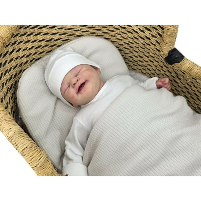 Sac de dormit multifunctional, MimiNu, Pentru patut, landou sau cosulet, Din bumbac interlock, Materiale certificate Oeko Tex Standard 100, Soft Beige BYN6426972030632