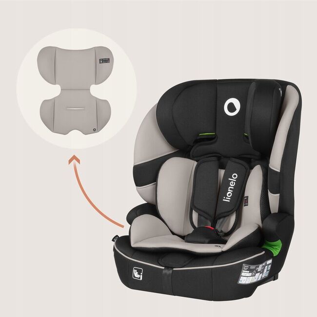 Scaun auto i-Size, Lionelo, Billy , 76 - 150 cm, 1/2/3, Isofix + top tether, Tetiera reglabila in 10 pozitii, Insertie ergonomica, Tapiterie lavabila, Testat la impact, Baza lata, Conform cu R129, Bej BYNLO-BILLY_I-SIZE_BEIGE_LATTE