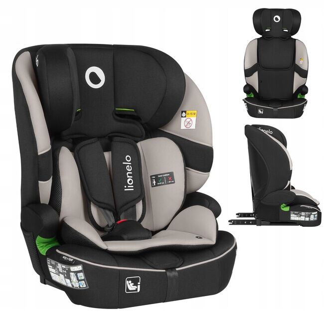 Scaun auto i-Size, Lionelo, Billy , 76 - 150 cm, 1/2/3, Isofix + top tether, Tetiera reglabila in 10 pozitii, Insertie ergonomica, Tapiterie lavabila, Testat la impact, Baza lata, Conform cu R129, Bej BYNLO-BILLY_I-SIZE_BEIGE_LATTE