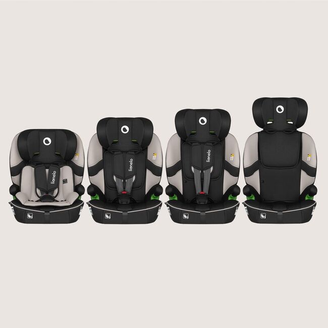 Scaun auto i-Size, Lionelo, Billy , 76 - 150 cm, 1/2/3, Isofix + top tether, Tetiera reglabila in 10 pozitii, Insertie ergonomica, Tapiterie lavabila, Testat la impact, Baza lata, Conform cu R129, Bej BYNLO-BILLY_I-SIZE_BEIGE_LATTE