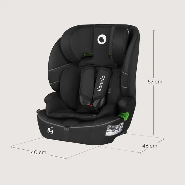 Scaun auto i-Size, Lionelo, Billy , 76 - 150 cm, 1/2/3, Isofix + top tether, Tetiera reglabila in 10 pozitii, Insertie ergonomica, Tapiterie lavabila, Testat la impact, Baza lata, Conform cu R129, Negru BYNLO-BILLY_I-SIZE_BLACK_CARBON
