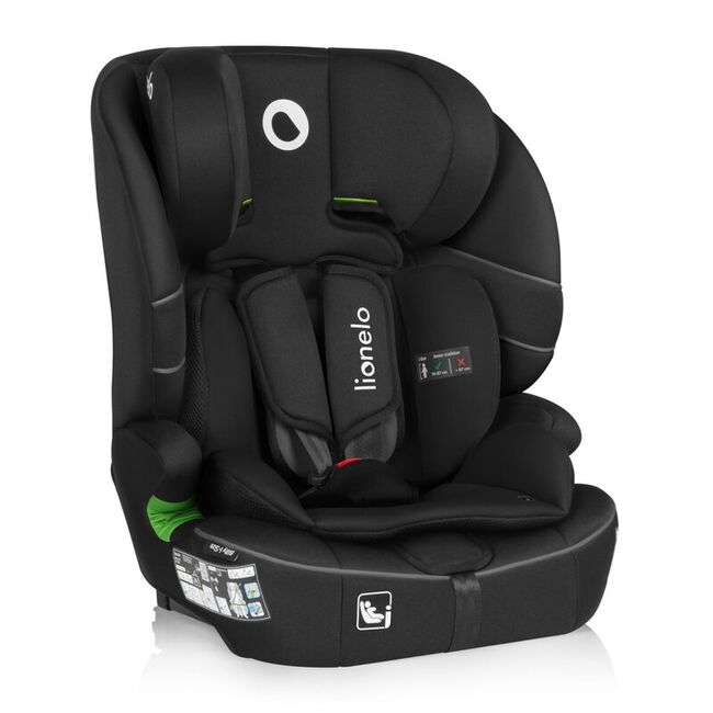Scaun auto i-Size, Lionelo, Billy , 76 - 150 cm, 1/2/3, Isofix + top tether, Tetiera reglabila in 10 pozitii, Insertie ergonomica, Tapiterie lavabila, Testat la impact, Baza lata, Conform cu R129, Negru BYNLO-BILLY_I-SIZE_BLACK_CARBON