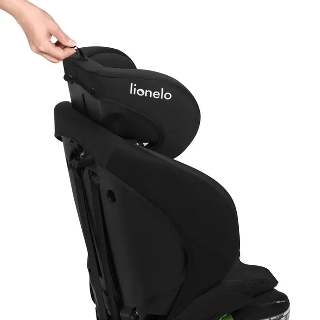 Scaun auto i-Size, Lionelo, Billy , 76 - 150 cm, 1/2/3, Isofix + top tether, Tetiera reglabila in 10 pozitii, Insertie ergonomica, Tapiterie lavabila, Testat la impact, Baza lata, Conform cu R129, Negru BYNLO-BILLY_I-SIZE_BLACK_CARBON