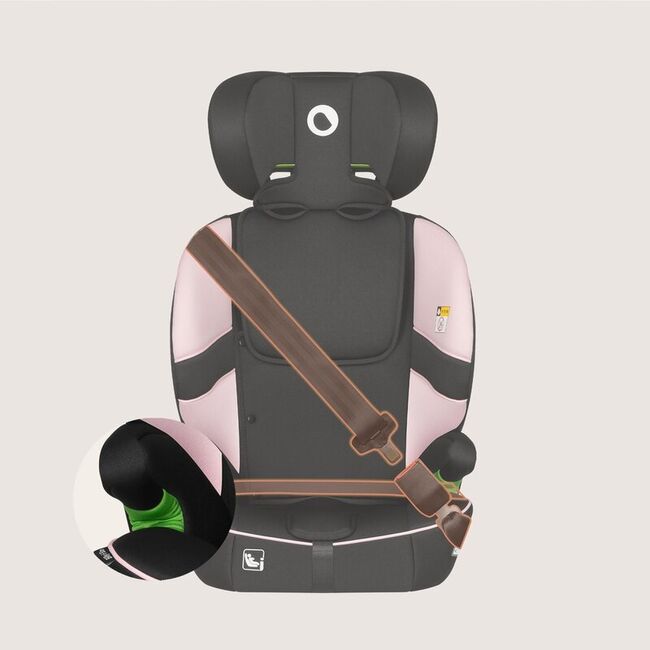 Scaun auto i-Size, Lionelo, Billy , 76 - 150 cm, 1/2/3, Isofix + top tether, Tetiera reglabila in 10 pozitii, Insertie ergonomica, Tapiterie lavabila, Testat la impact, Baza lata, Conform cu R129, Roz BYNLO-BILLY_I-SIZE_PINK_BABY