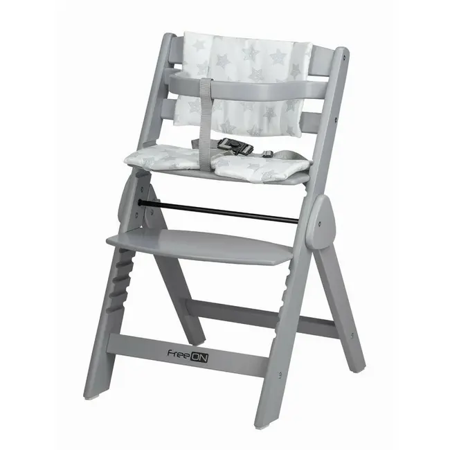 Scaun de masa, FreeON, Finny Fold, 6 luni - 15 Kg, Reglabil pe inaltime, Pernuta, Pliabil, Gray BYN86496