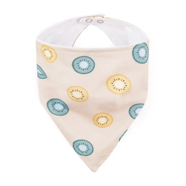 Set bavete bandana, Petite&Mars, Luke, 2 bucati, Bumbac 100% natural, Reglabila cu capse, 3 luni+, Protectie hainute, Bej/Verde BYN412817