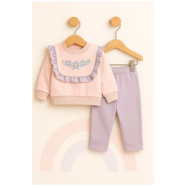 Set bluzita si pantaloni cocuk pentru fetite, 100% bumbac bbl61