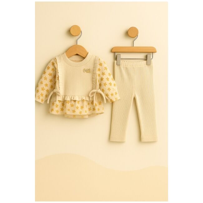 Set bluzita si pantaloni moeboon cu model floral bbl60