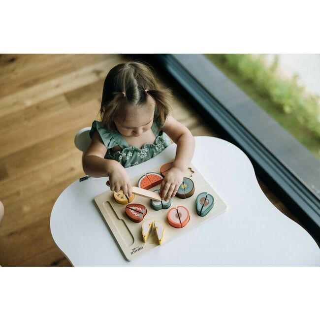 Set fructe feliate, Free2Play, Cu inchidere velcro, Din lemn, 20 piese, Multicolor BYN85130