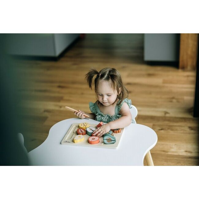 Set fructe feliate, Free2Play, Cu inchidere velcro, Din lemn, 20 piese, Multicolor BYN85130