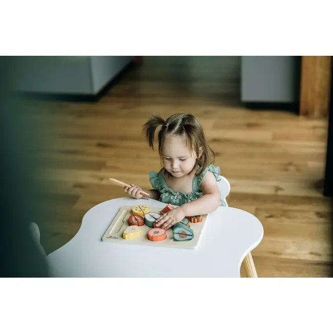 Set fructe feliate, Free2Play, Cu inchidere velcro, Din lemn, 20 piese, Multicolor BYN85130