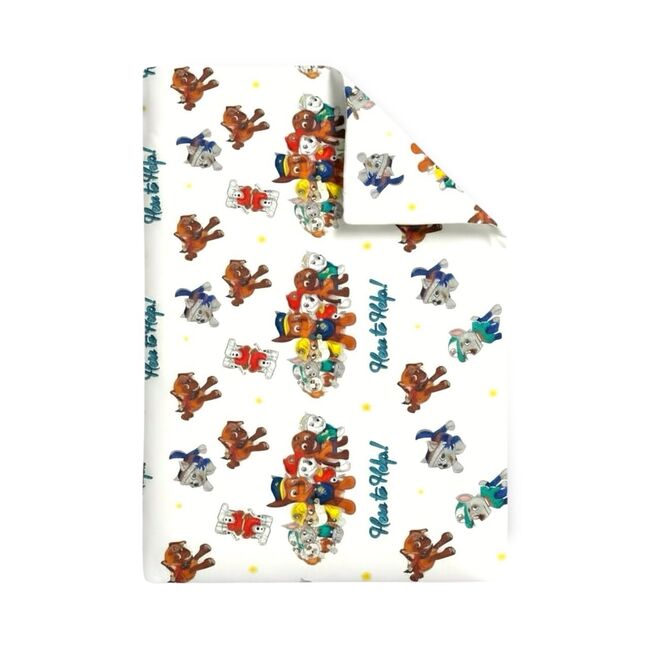 Set pilota si perna din bumbac ranforce cu Paw Patrol Alb pentru pat 2-8 / 2-12 ani - ASC6427968007379